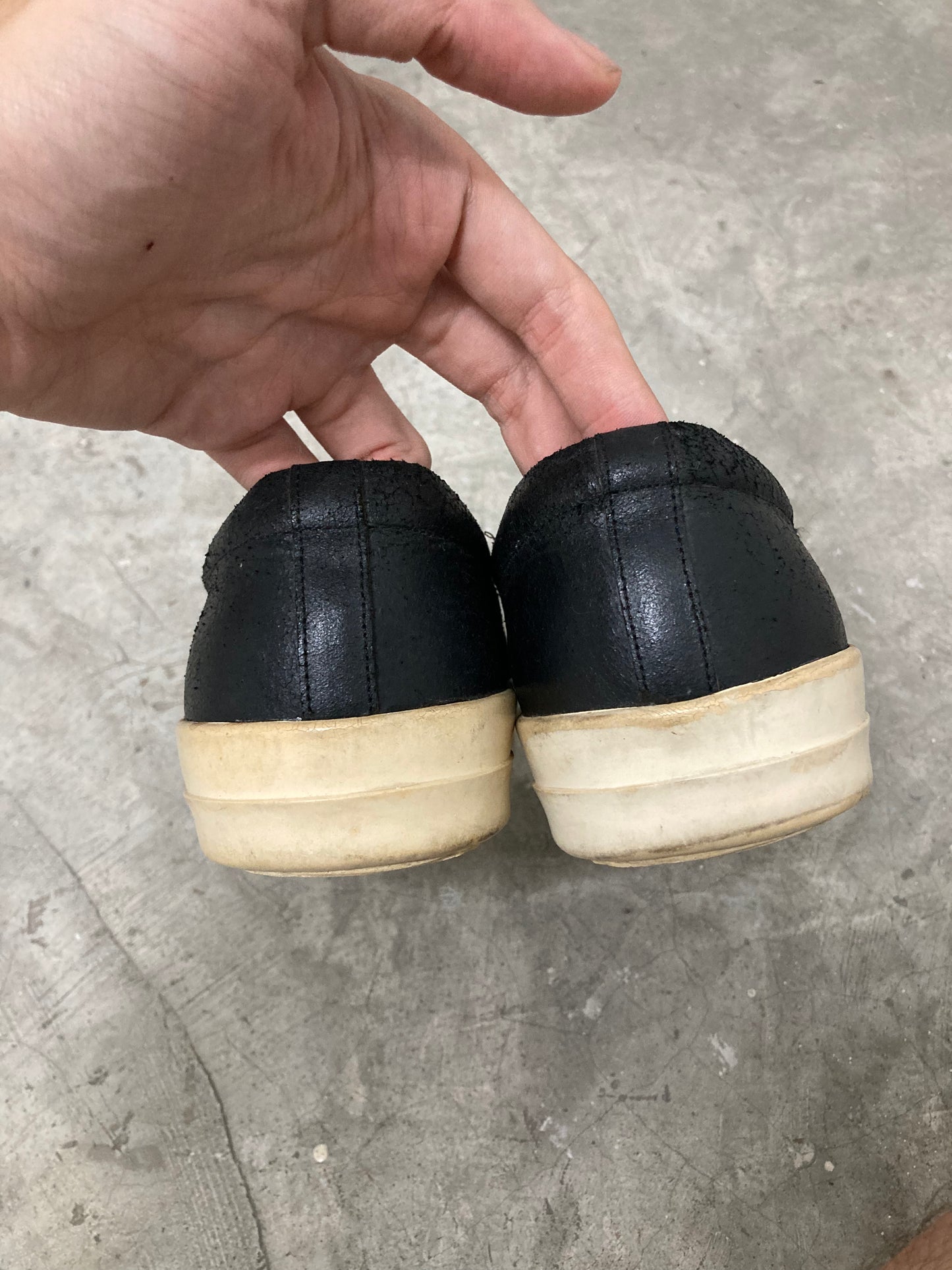 Rick owens mainline slip ons blistered leather size 42