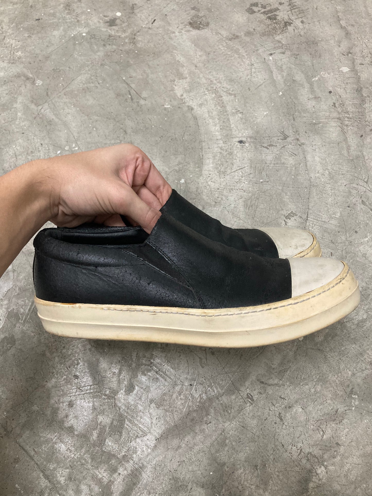 Rick owens mainline slip ons blistered leather size 42