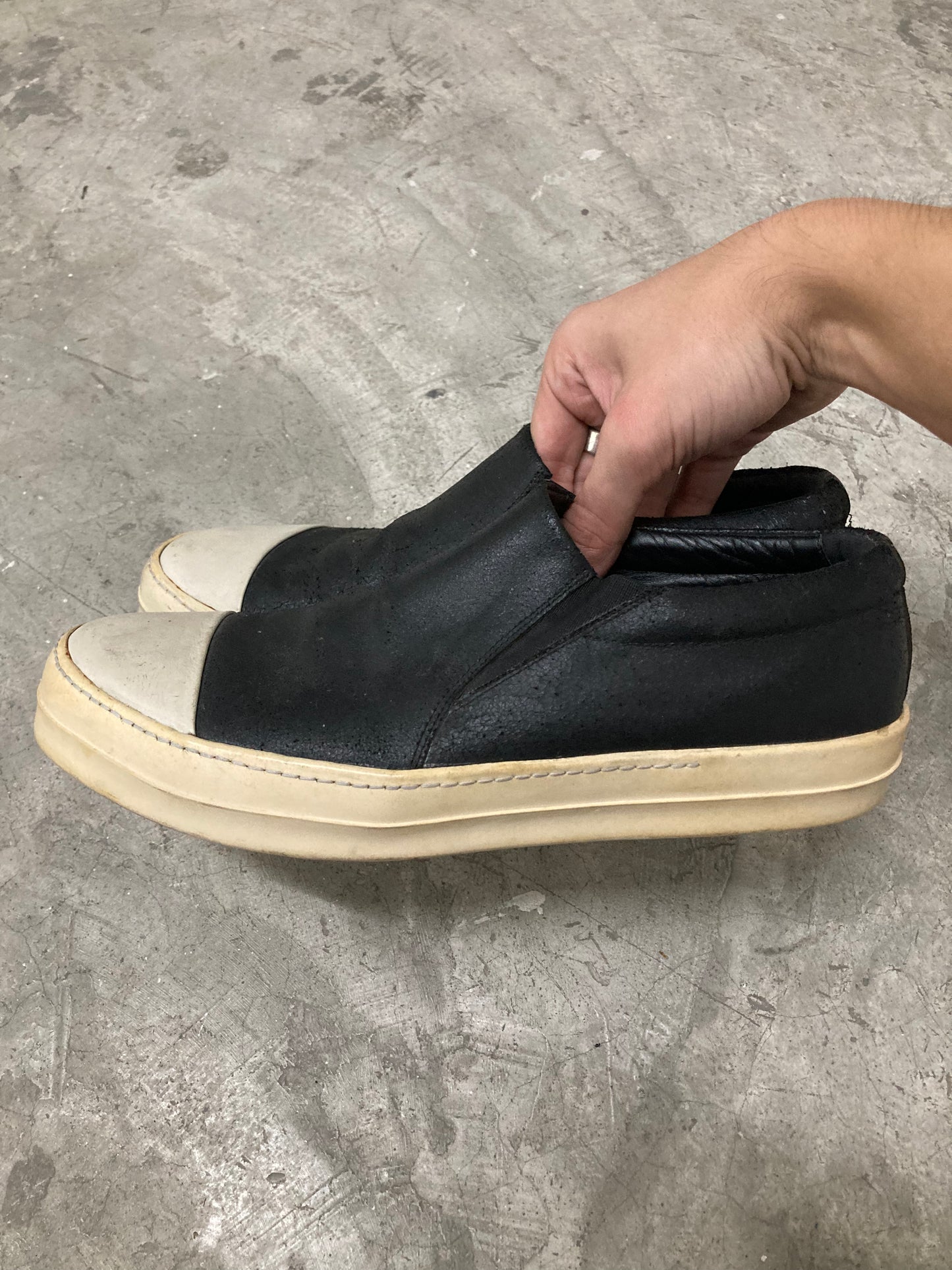 Rick owens mainline slip ons blistered leather size 42